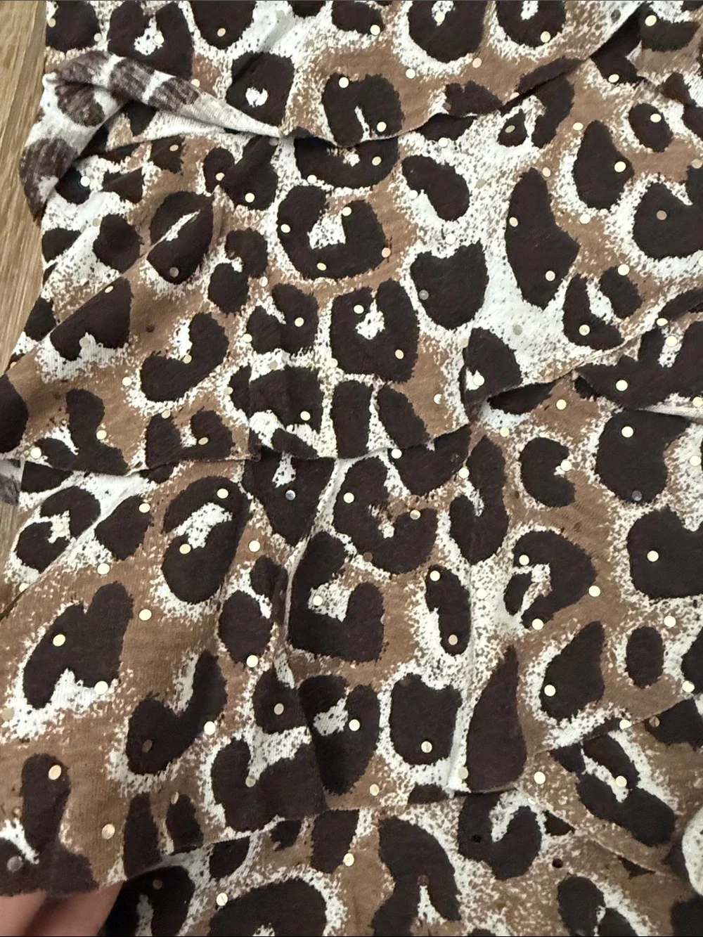 Justice Leopard Print Ruffle Cami Tank Top - Brown, Size 10